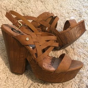 Guess wooden platform heels